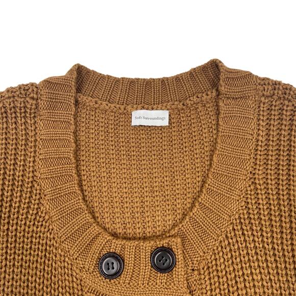 Soft Surroundings Womens Brown Wool Blend Chunky Knit Tunic Sweater Dress Sz XL - Picture 10 of 14